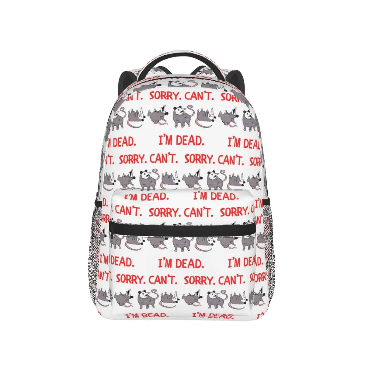 Sorry Can't I'm Dead Opossums Playing Dead Meme Backpack Hot Sale Daypack Children BookBag School Bag Shoulder Bag for Men Women