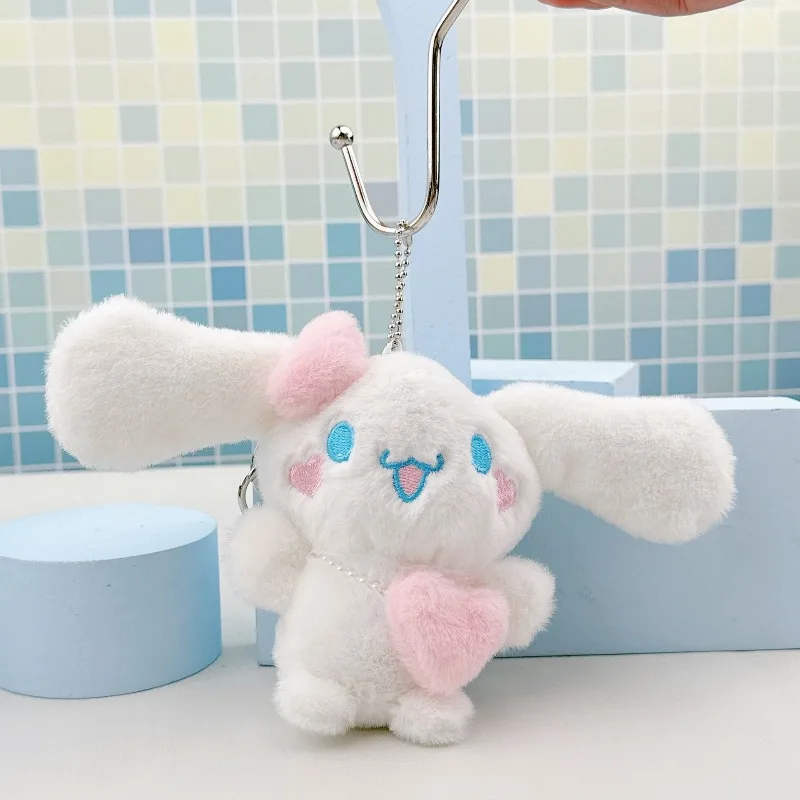 Sanrio Plush Keychain Pendant Doll Cartoon Cinnamoroll Cute Bag Pendant Car Keychain Plush Toy Christmas Gift