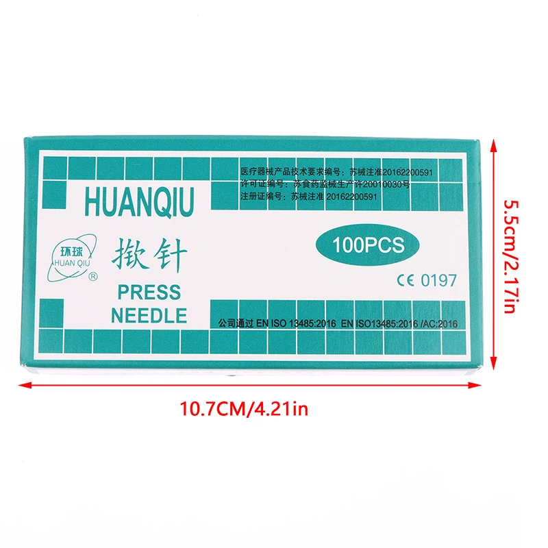 100Pcs/box Disposable Press Needle Ear Seeds Acupuncture Vaccaria Plaster Needles Multi-Condition Ears Seed Acupressure Kit