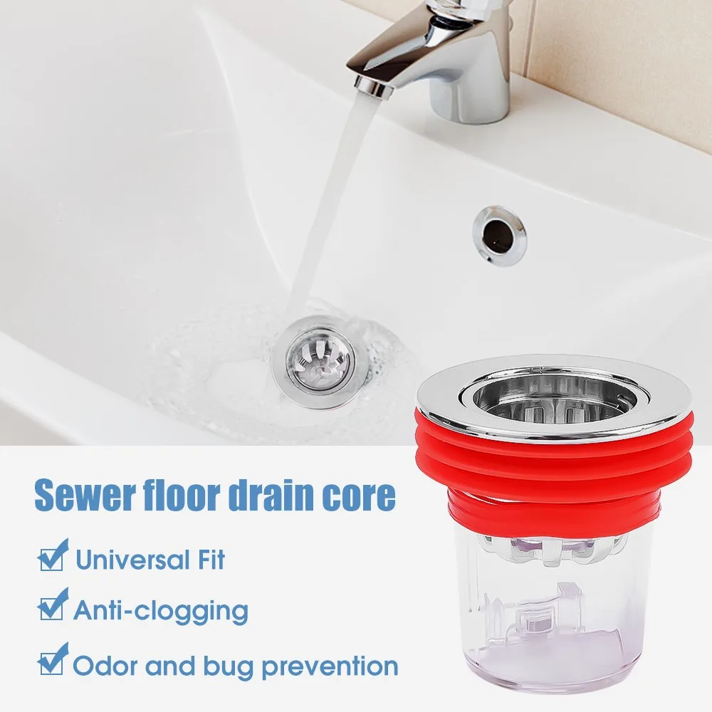 Deodorant Floor Drain Core Silicone Shower Floor Drain Plug Insect Proof Odor Proof Hairpin Plug Kitchen Bathroom Toilet Sewer