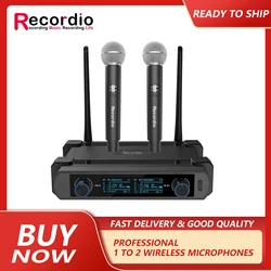 GAW-K24 Dual Channel VHF Wireless System Microphone K Song Outdoor Performance Conference Computer Live Broadcast Microphone