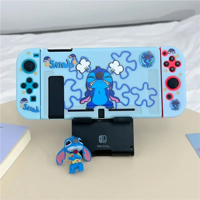 Новый жесткий чехол со стежком, чехол для зарядной док-станции, защитный чехол для консоли Switch Oled NS, защитная пленка с кристаллами