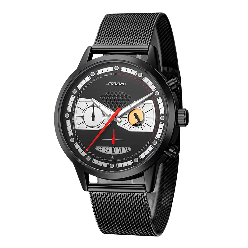 Мужские часы с сетчатым ремешкомcreative кварцевые часы, многофункциональные мужские часыподарок для подруги, женские наручные часы высокого класса.