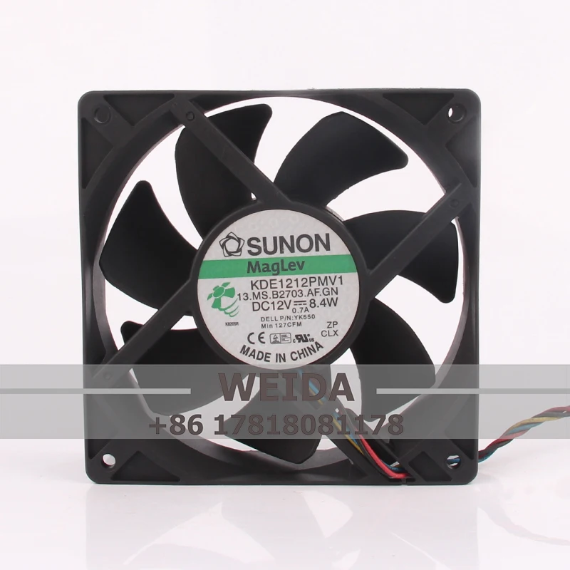 

KDE1212PMV1 Cooling Fan for SUNON 24V48V DC12V 0.7A EC AC 120x120x38mm 12cm 12038 4-Pin PWM Temperature Controlled Industrial