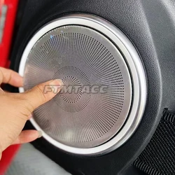 Stainless Steel Car Door Speaker  A Pillar Inner Door Handle Reading Light Audio Horn Cover Trim for Volkswagen Beetle 2013-2018