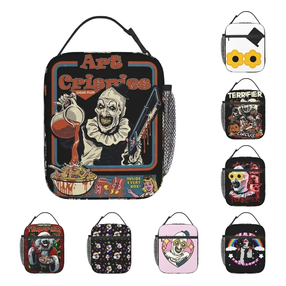 

2025 New Art Crispies Terrifier Clown Thermal Insulated Lunch Bag for School Portable Food Container Bags Cooler Thermal