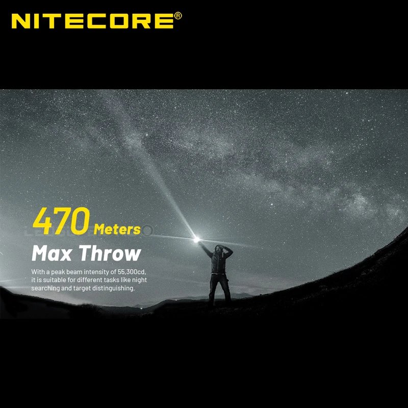 3000 Lumens Nitecore P23i Long Range 21700 Tactical Flashlight with 5000mAh High-capacity Battery