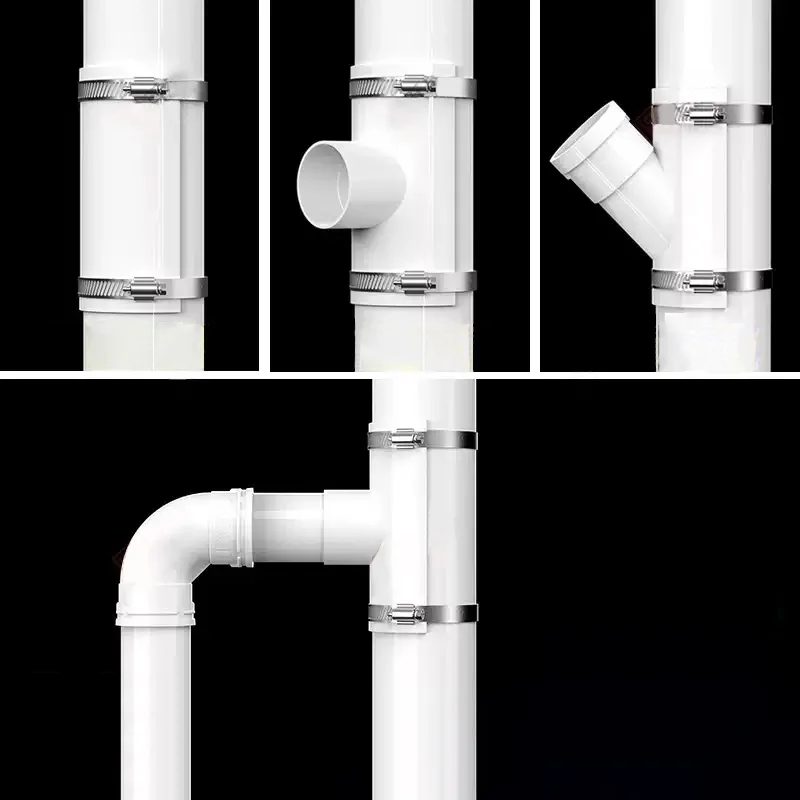 1~10PCS PVC Pipe Joint Repair Patch Open Tee Pipe Jjoint Repair Patch Drain Pipe Tube Connectors Industrial Plumbing Accessories