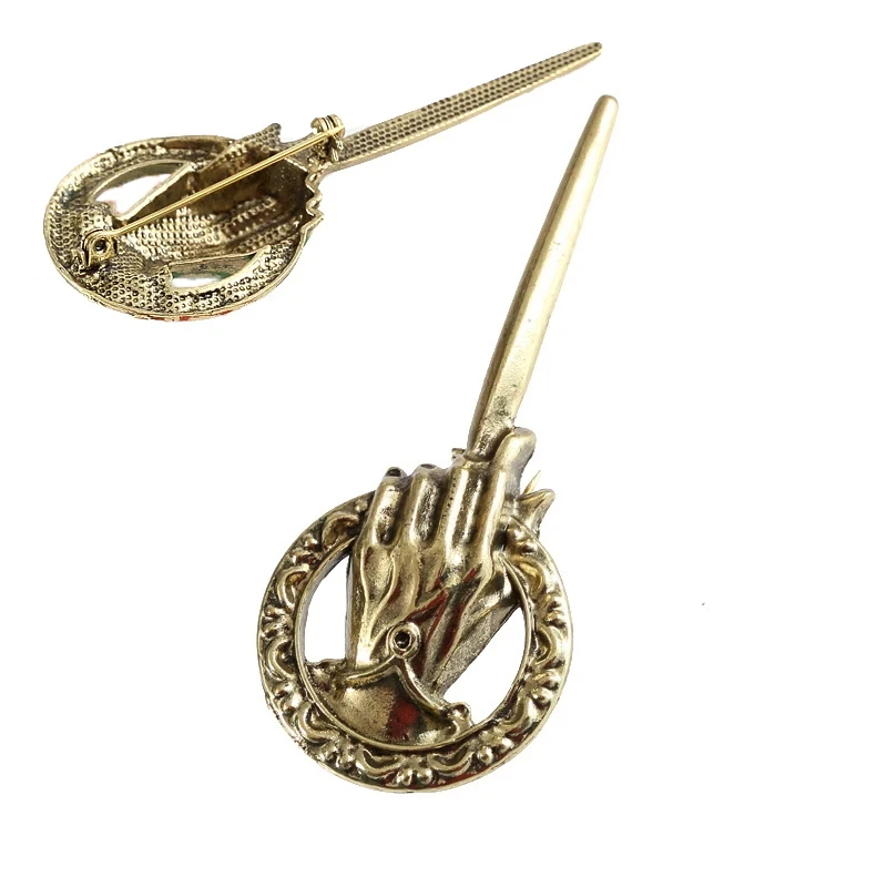 فيلم يد الملك شارة بروش أغنية الجليد والنار إصبع قبضة تسجيل دبوس الطاقة خمر الشرير مجوهرات الأزياء الرجال النساء هدية