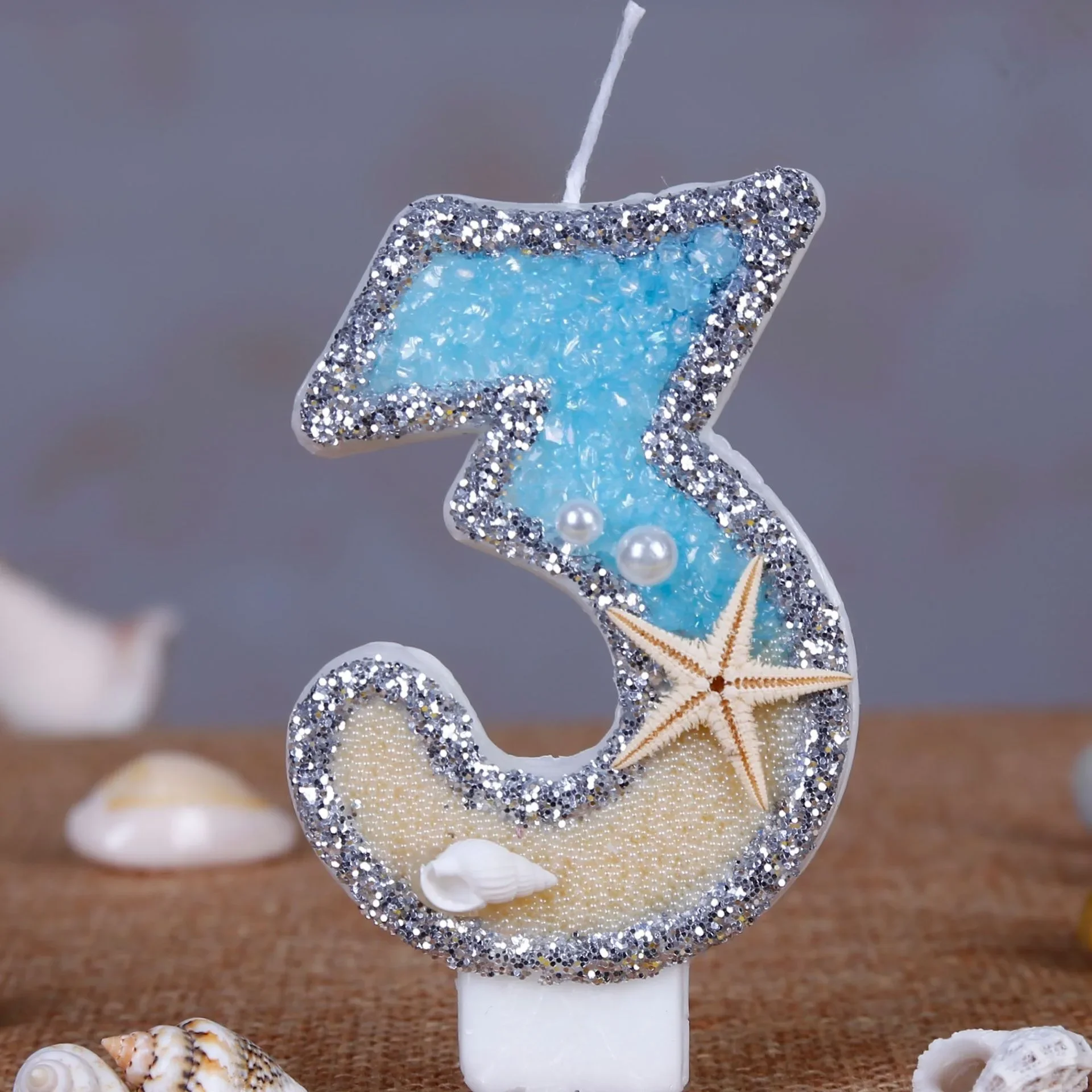 New Summer Beach Starfish Creative Birthday Cake Plugin Candle Party Anniversary Cake Plugin Decoration candles home decoration