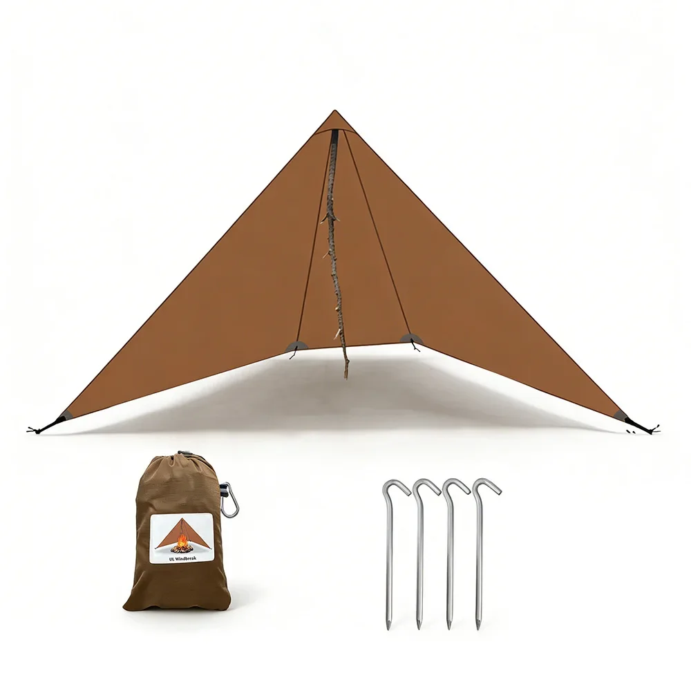 210g 20D Nylon Ultralight Camping Stove Windbreak Wind Screen Shield Fire Retardant No Poles Ropes Windproof Privacy Windscreen - view 5