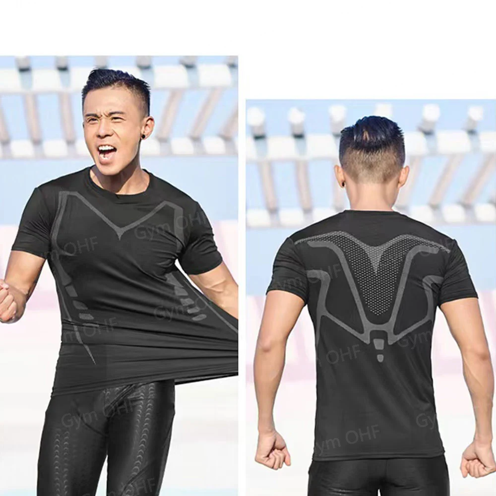 Spinne Kompression Shirt Herren Rashguard Fitness Für Männer Gym Sport T-Shirt Laufen Sweatshirt Outdoor Bergsteigen Training – Detail 40
