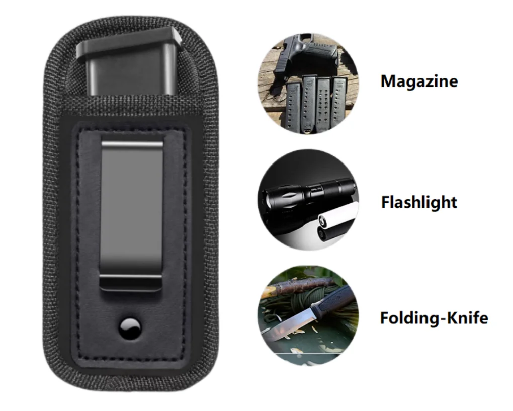 Magazine Pouch Holster Mag Holder Belt Clip for 9mm .40mm Pistol Glock 19 21 22 23 Ruger SR40 Full size XD Beretta