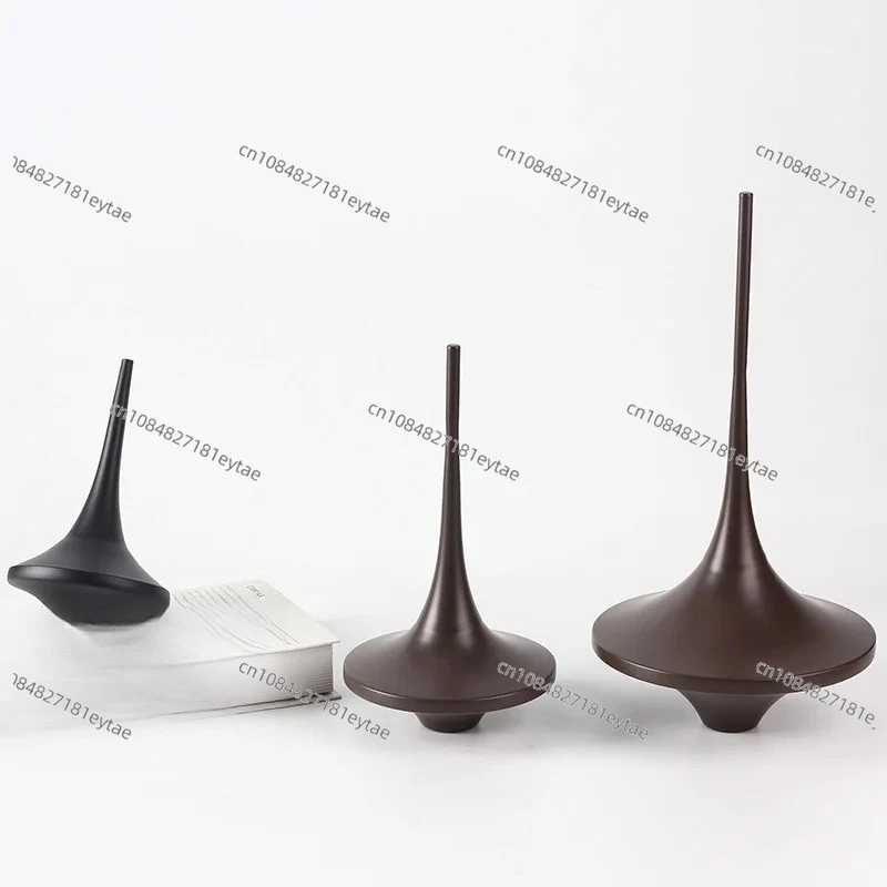 Geometric Long Rod Spinning Top Metal Craft, Roundness Decorative Figurine, Home Decor Accessory