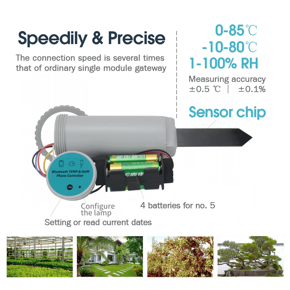 Garden Wifi/Bluetooth-compatible Soil Temperature Humidity Tester Ground Smart Gateway Sensor Thermometer Hygrometer Detector