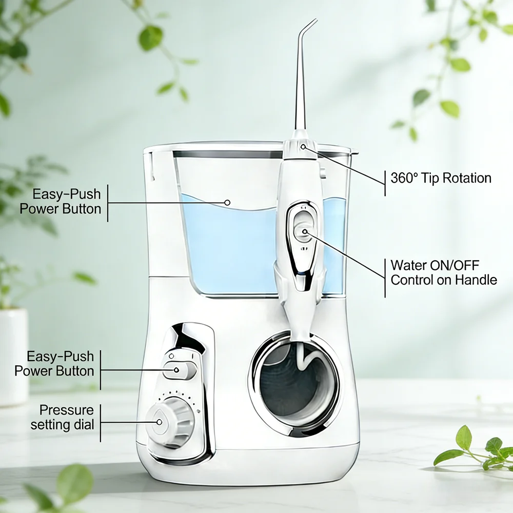 

Electric Oral Irrigator 10 Modes 800ML Big Tank Desktop Water Flosser Dental Care Water Jet for Home Use