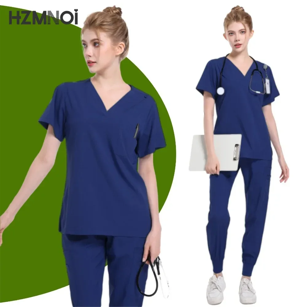 Surgical Uniforms Medical Nurse Scrub Set Woman Beauty Salon Workwear Clinical Scrub Top Jogging Pants Doctor Nursing Tunic Suit