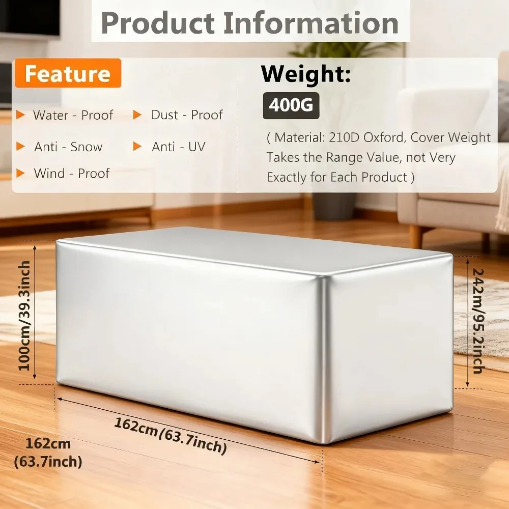 غطاء كرسي وطاولة خارجي - مقاوم للماء في جميع الأحوال الجوية، حماية متينة باللون الأسود #4