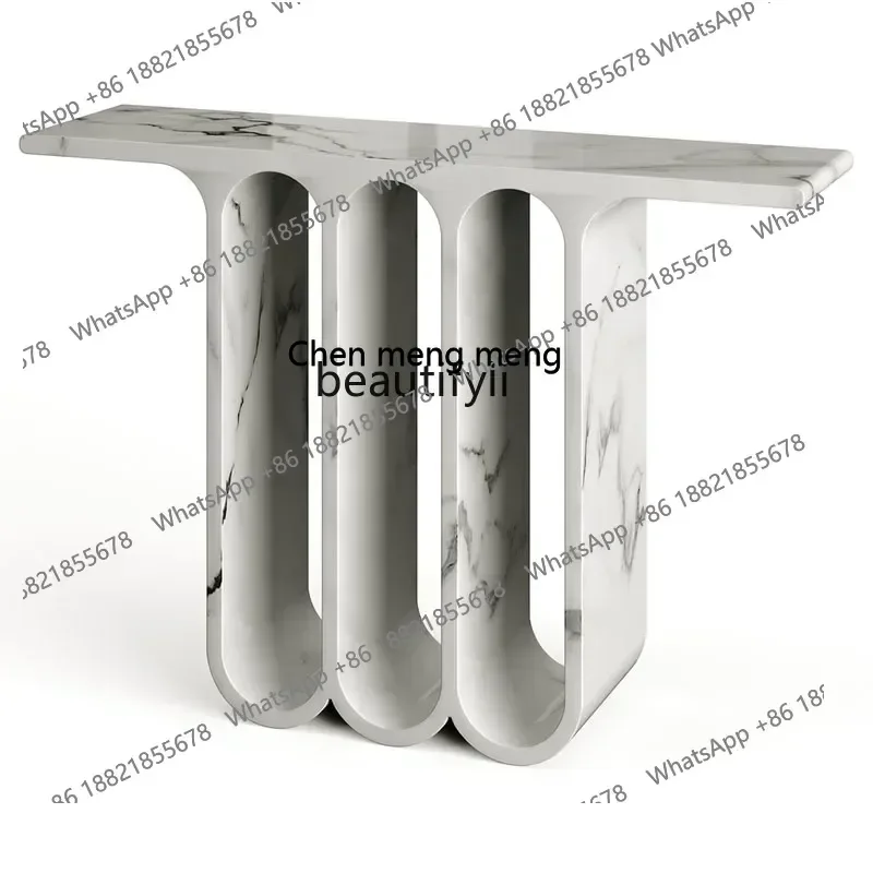 

D178 Light luxury entrance table FRP painted marble effect partition console