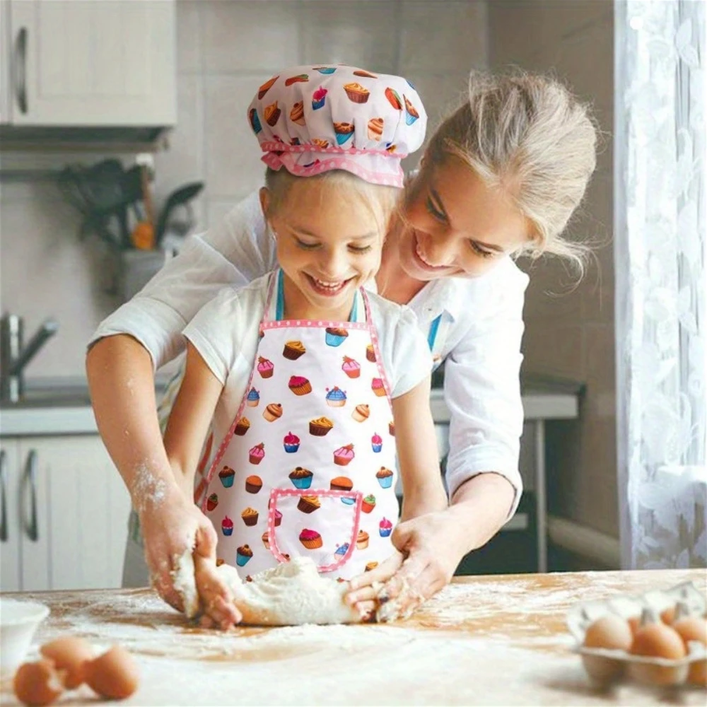 17 pezzi set di cappelli guanti grembiule da cucina per bambini, rosa Pasqua Halloween, strumento di cottura da cucina per chef per bambini, giocattoli per case da gioco, Eid Mubarak