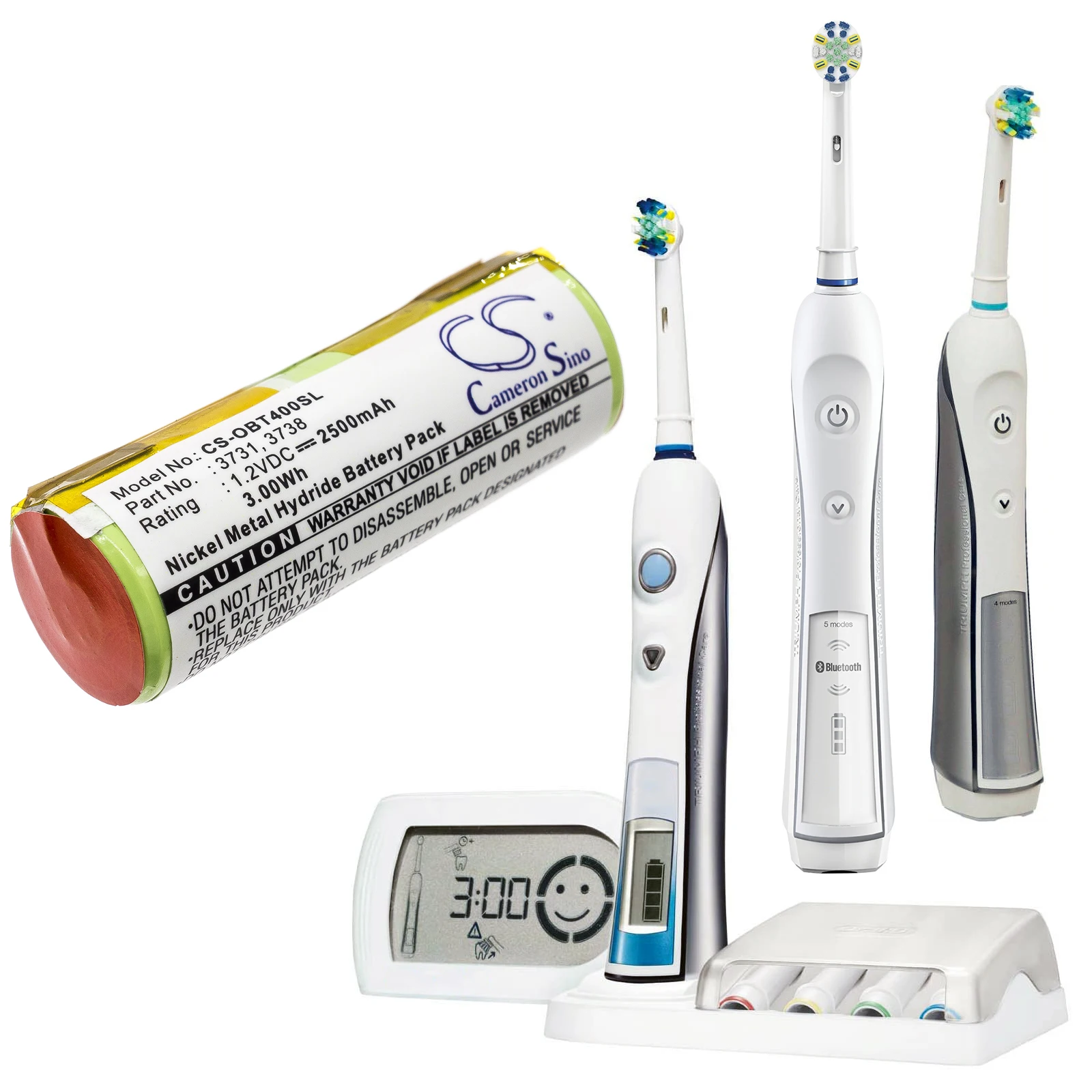 Electric Toothbrush Battery 3731,3738 for Oral-B Triumph 4000,5000,9000,9400,9500,9900,Professional Care 8000,8300,8500,9500