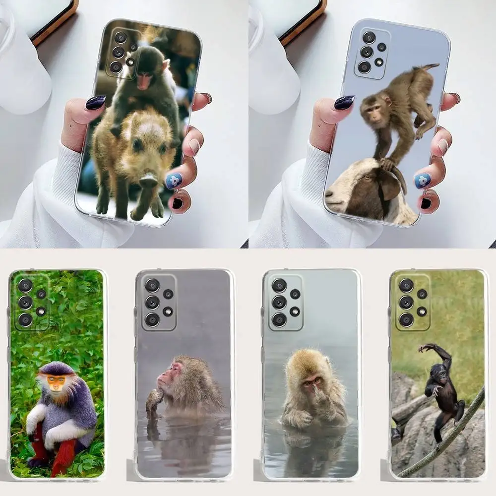 

Monkey Sipping Caprisun Meme Phone Case Silicone For Samsung S30,23,21,22,20 FE lite,S10,9,PIus Note20ultra Soft Transparent