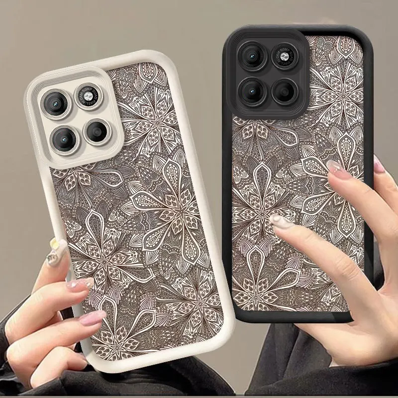 Coque en silicone souple pour Motorola Moto G17 G57, housse de protection antichoc, motif imprimé de fleurs, Funda