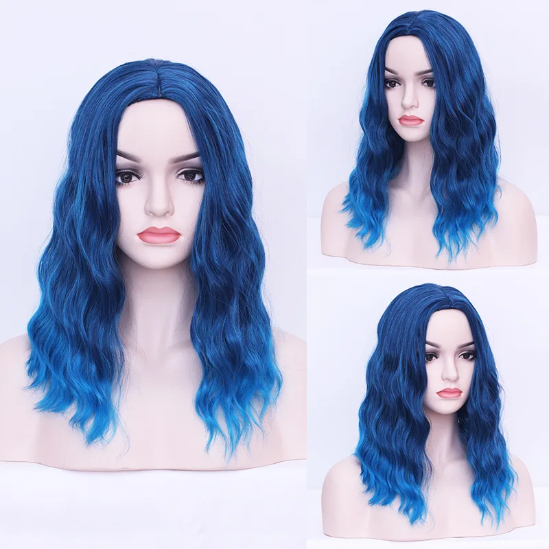 Wig Cosplay panjang berombak 9 warna, rambut palsu Cosplay tahan panas untuk wanita kostum Natal pesta Halloween modis