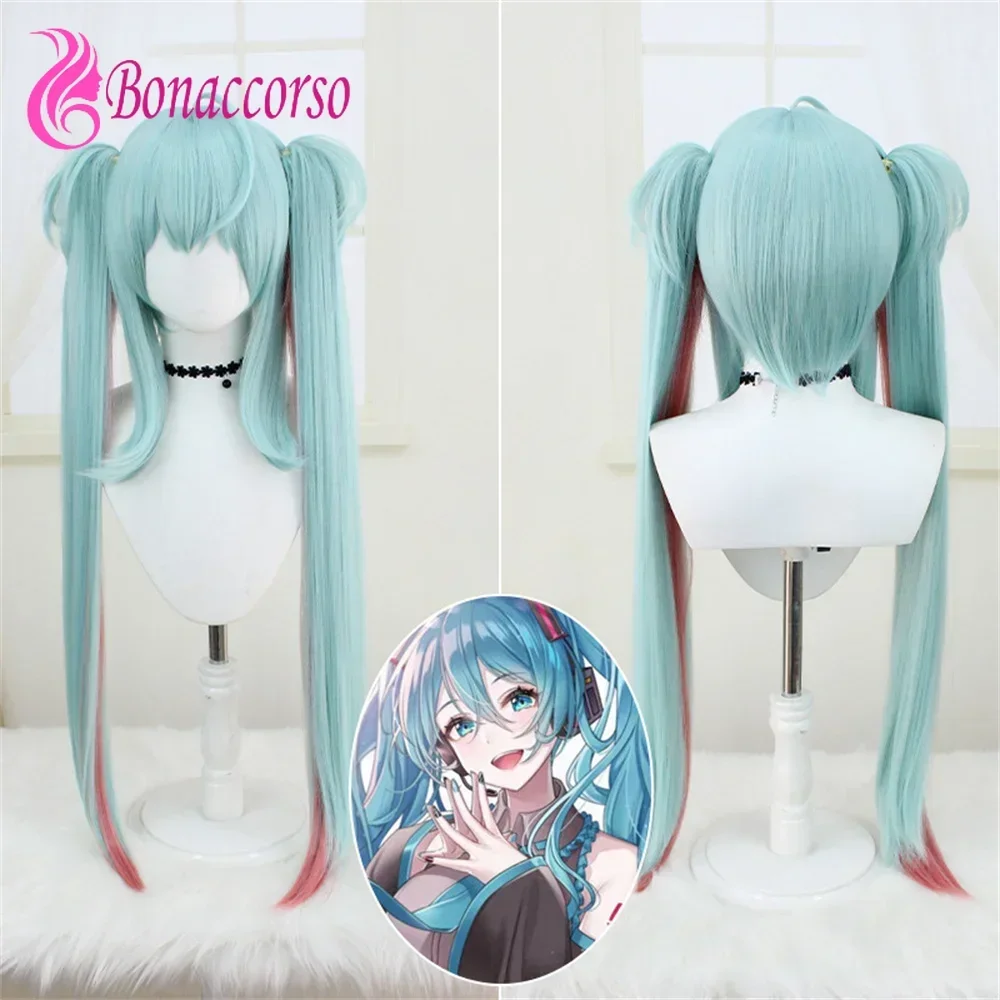 Little Raccoon Mikumiku Villains Anime Cosplay Wig 40 Inch Double Ponytail Synthetic Long Straight Wig Comic-Con Coser Wig