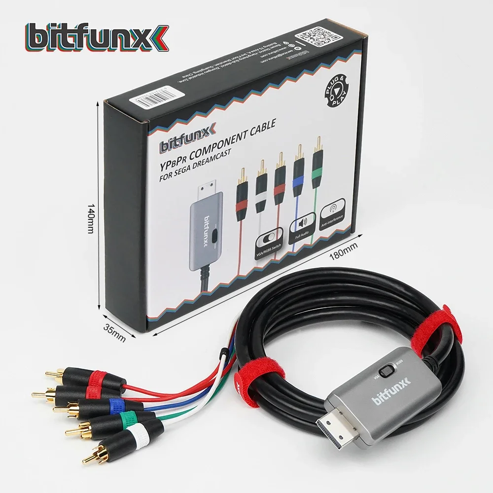 

Bitfunx RGBS VGA to Component Video Audio Cable High Quality Compatible All DC Games for SEGA DreamCast Game Console