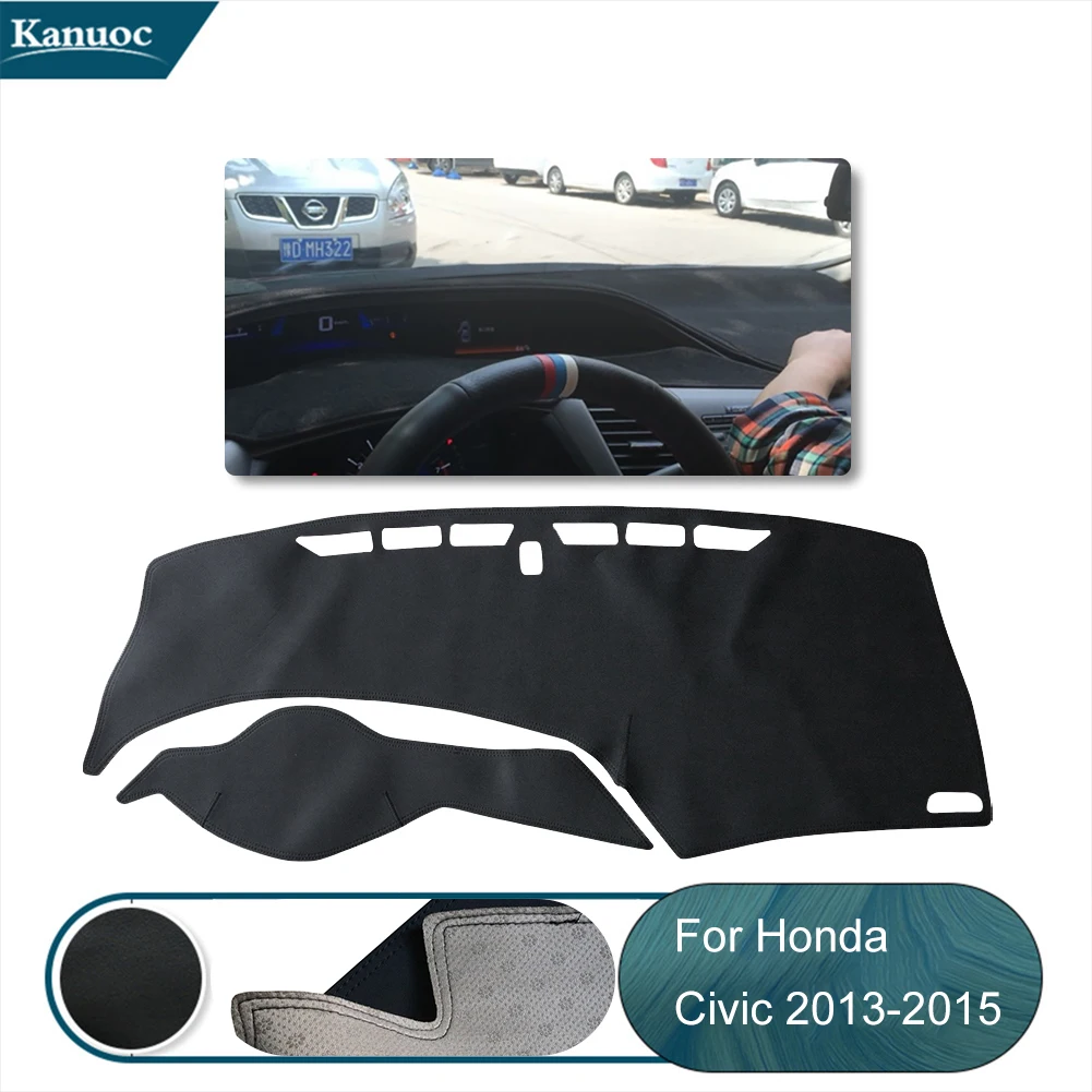 Fit For Honda Civic 2012-2015 Instrument Panel Mat Interior Sunshade Protector Anti-UV Sun-shading Non-slip mat  car Accessories