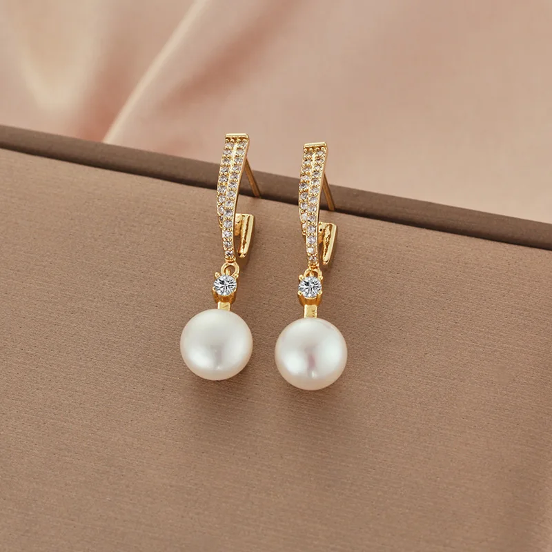 Женские серьги из серебра 100% пробы, вечерние натуральным пресноводным жемчугом