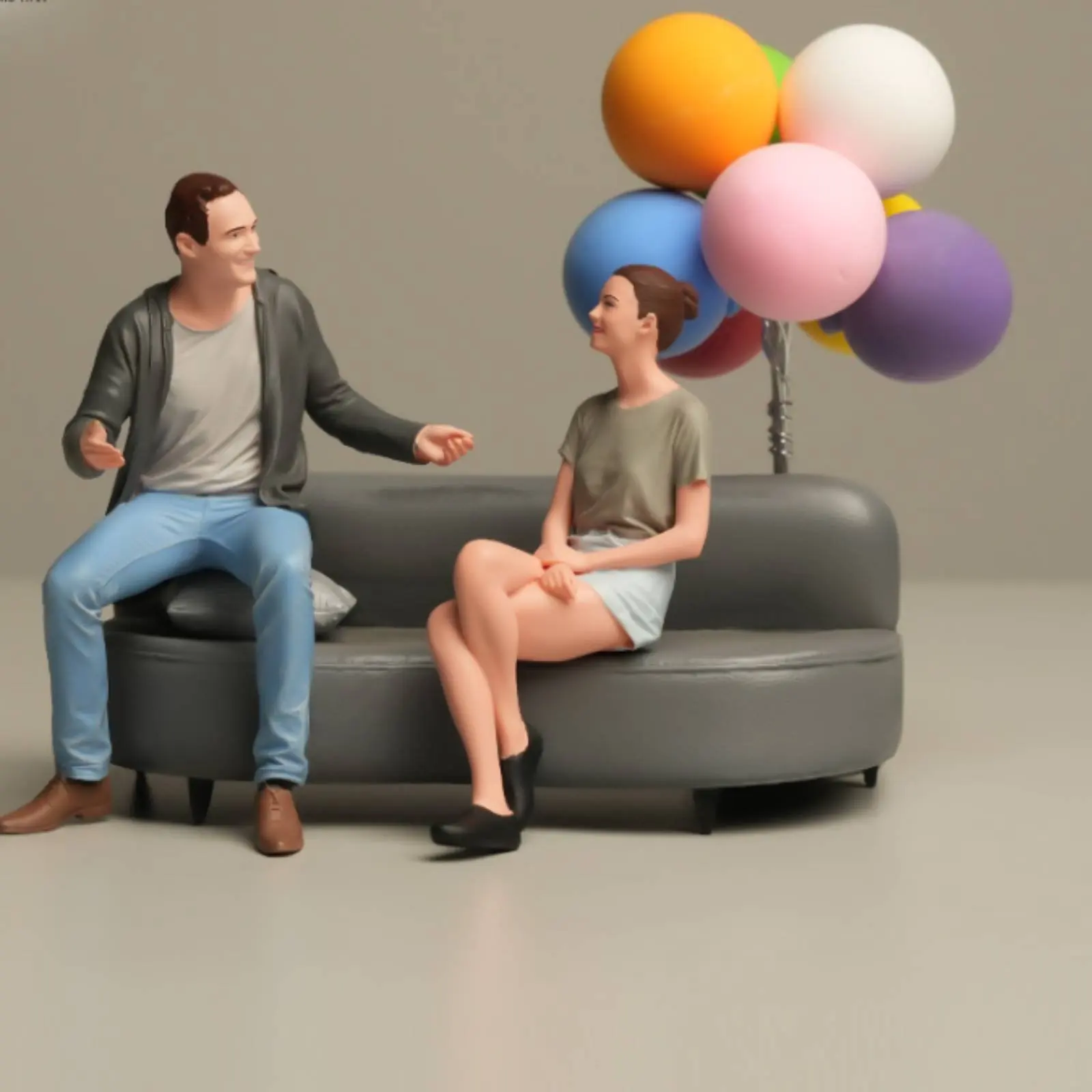 Sitting Female Figurine Highly Detailed Miniature Female Figure Painted Scale Model Person for Collectors, Scene Display