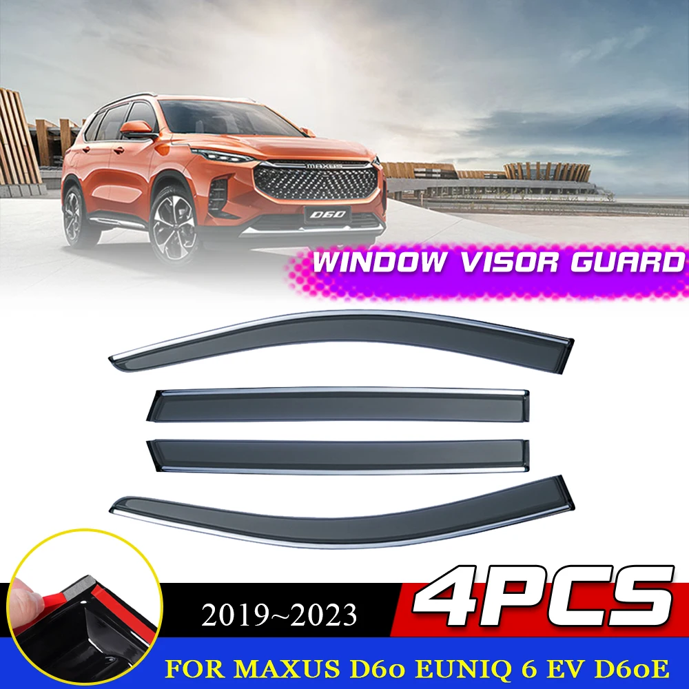 Windows Visor for Maxus D60 Euniq 6 EV D60e 2019~2023 2022 Vent Awnings Sun Rain Eyebrow Smoke Deflector Guard Cover Accessories