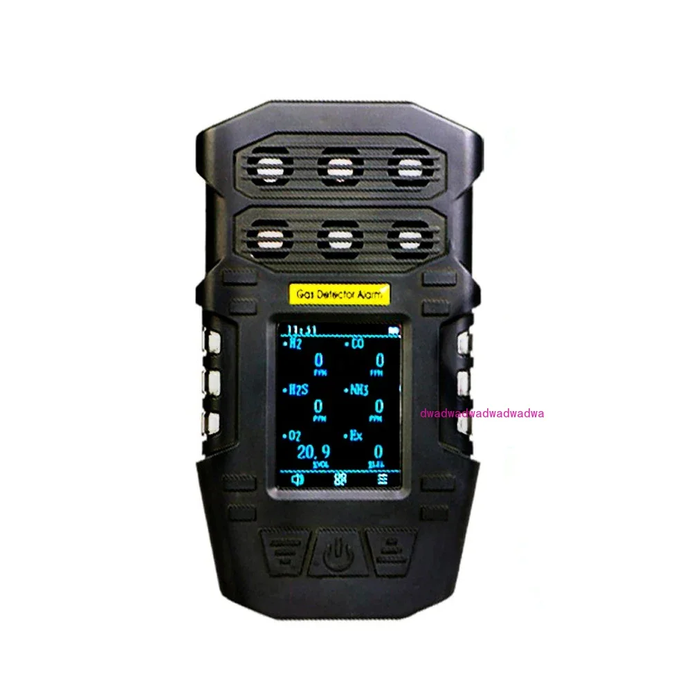 S318 Portable Multi-Gas Detector O2/CO/H2S/SO2/NH3/NO2 6 in 1 Gas Analyzer with Sound and Light Alarm