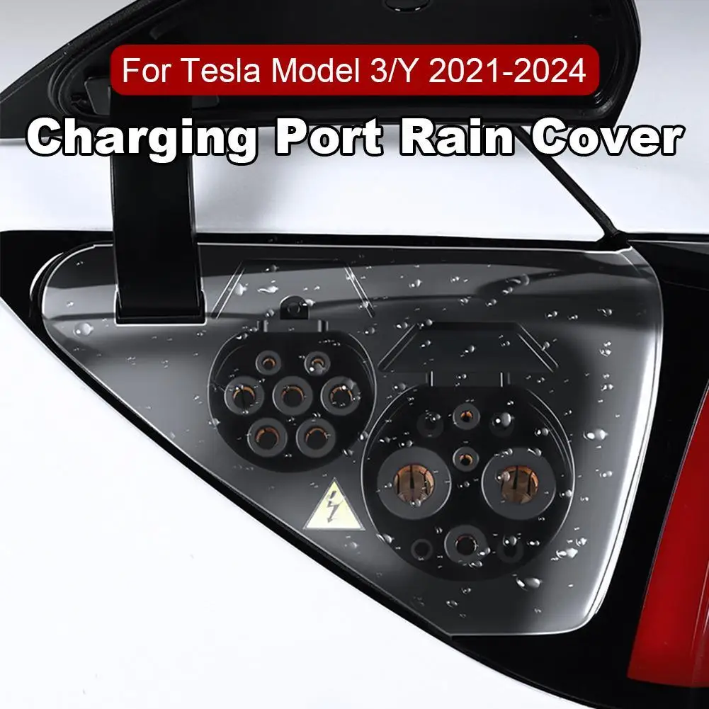 

for Tesla Model Y 2021-2024 Charger Port Cover Outdoor Rainproof Protection Dustproof Covers Rain Cover Accessories