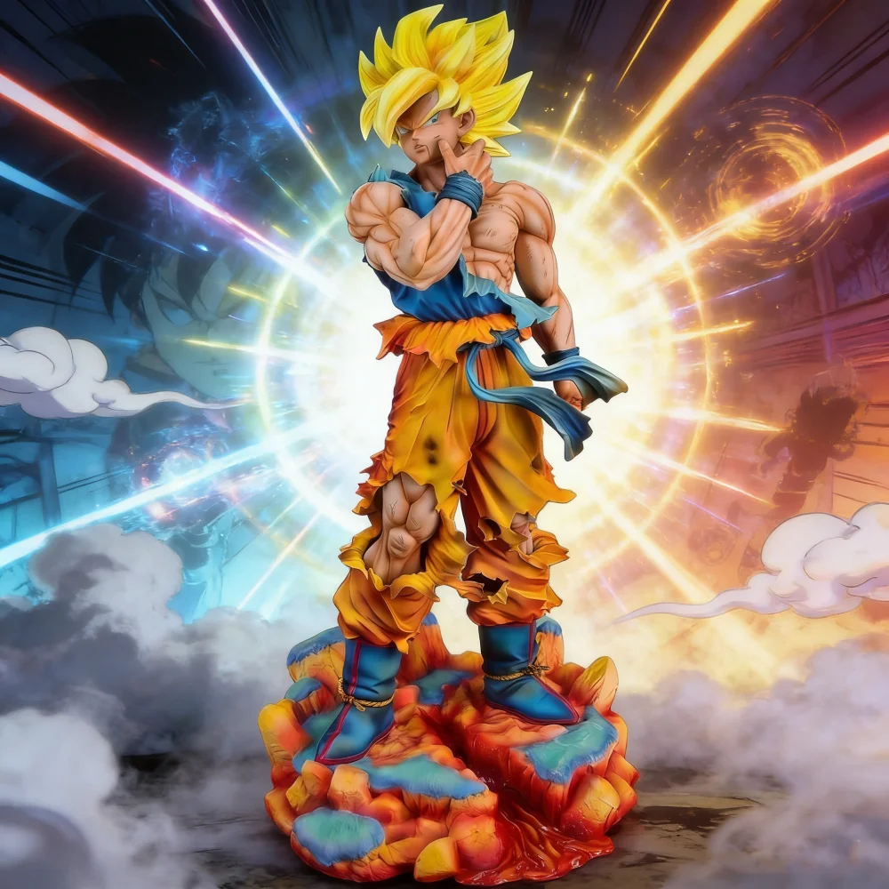 

Фигурка ZW Studio Dragon Ball Z Сон Гоку с подставкой, Супер Сайян, 38 см/14,96 дюйма, коллекционная модель из ПВХ, игрушки, подарки