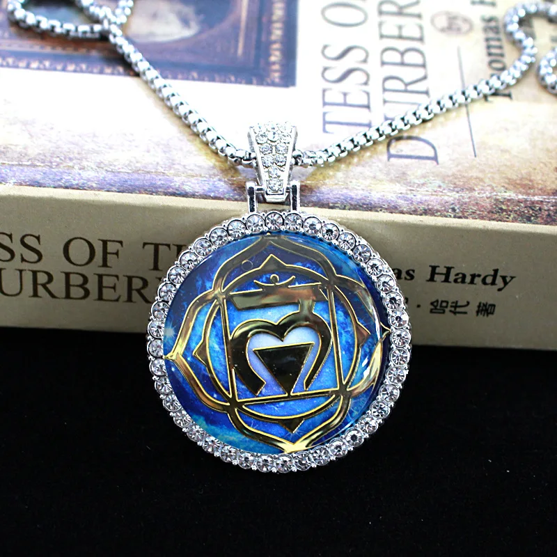 New Cubic Zirconia Orgone Chakra Healing Pendant Orgonite For Women Amulet Titanium Steel Sweater Necklace Novelty Gift