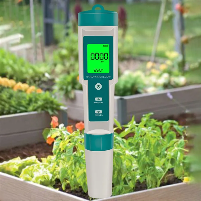 

A83I-Тестер качества воды PH/ORP/EC/TEMP/SALT/S.G/TDS Тестовая ручка с ЖК-подсветкой Многофункциональный инструмент анализа