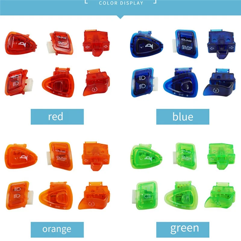 

Premium 6Pcs For GY6 50Cc 125Cc 150Cc ATV Moped Scooter Motorcycle Heads Light Horn Dimmer Turn Single Switch Button