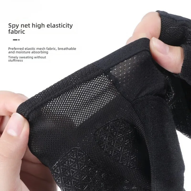 Sarung Tangan Kebugaran Gym Sepeda Motor Berkemah Luar Ruangan Sarung Tangan Uniseks Antiselip Sarung Tangan Tanpa Jari Tahan Benturan Peralatan Bersepeda