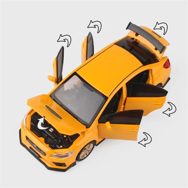 

1/32 Subaru WRX STI Alloy Sports Car Model Diecast High Simulation Metal Toy Car Model Sound and Light Collection Gift