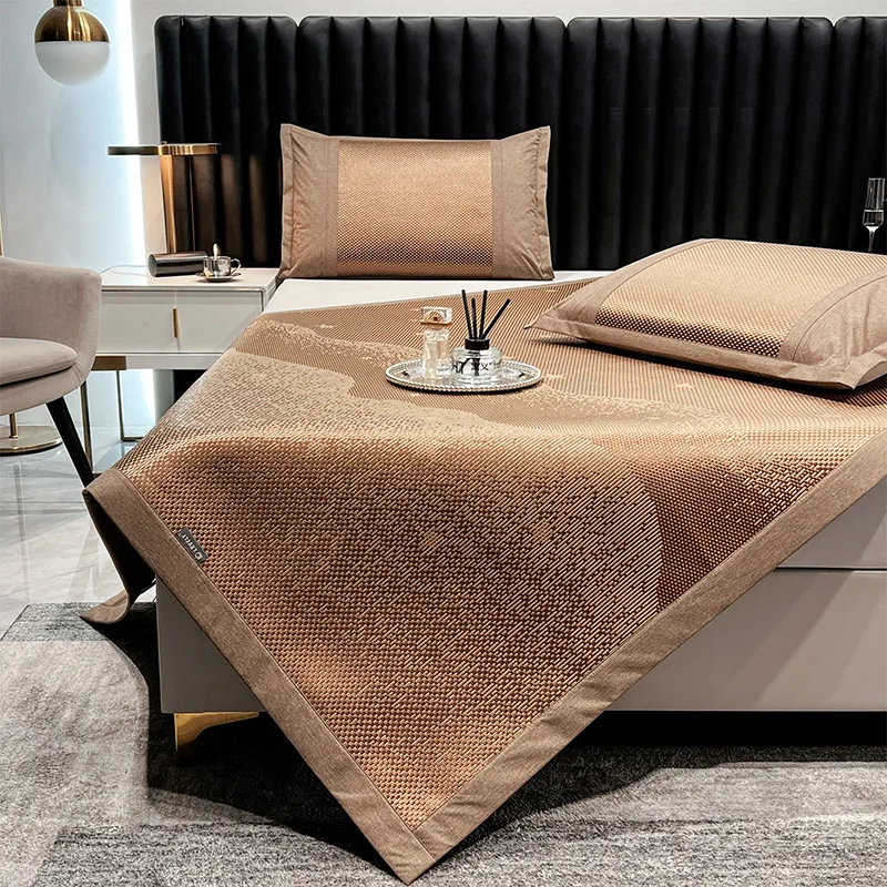 1.8m Bed Mat Kit Portable Foldable Breathable Mesh Bottom Household Ice Rattan Mat 1.5m Soft Mat Three Piece Set