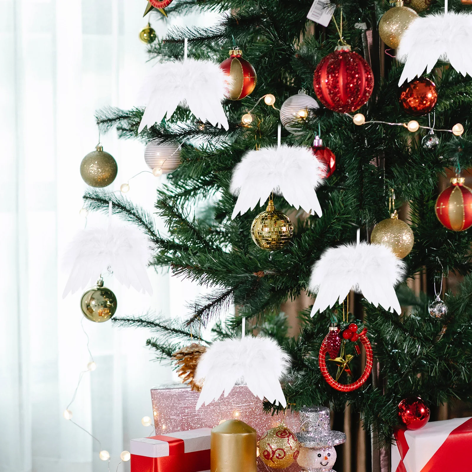 

24Pcs Angel Wings Hanging Pendants Christmas Tree Ornaments Festival Decorations Holiday Supplies Christmas Pendant