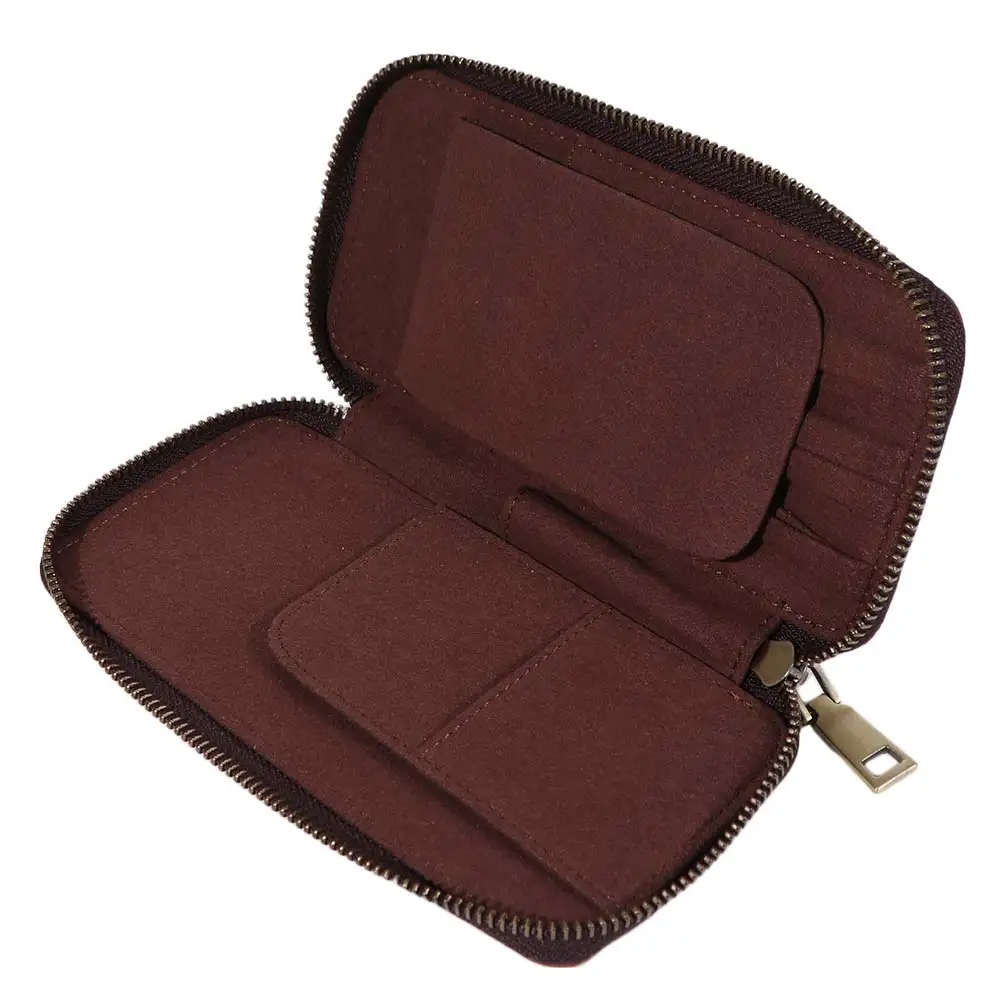 Handmade Leather Genuine Leather Pencil Case 4 Slots Design Crazy Horse Leather Fountain Pen Bag Vintage Style Pen Case