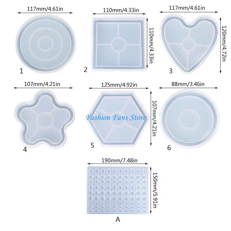 قوالب راتنج كوستر مستديرة/مربعة/غير منتظمة الشكل لصب الراتنج قالب راتنجات الايبوكسي لورقة العقيق الاصطناعي #6