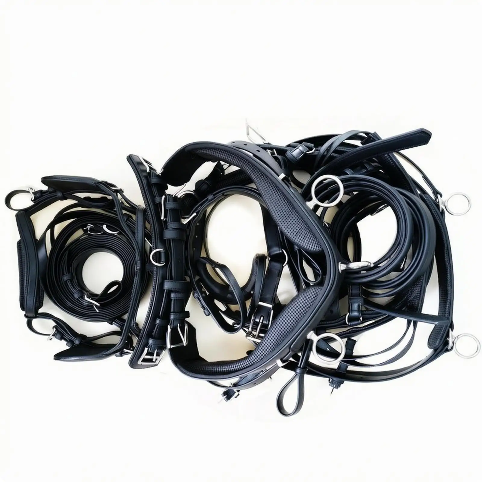 European-Style Horse Driving Harness Stylish Horse Driving Harness with Breastcollar Adjustable for Equestrians