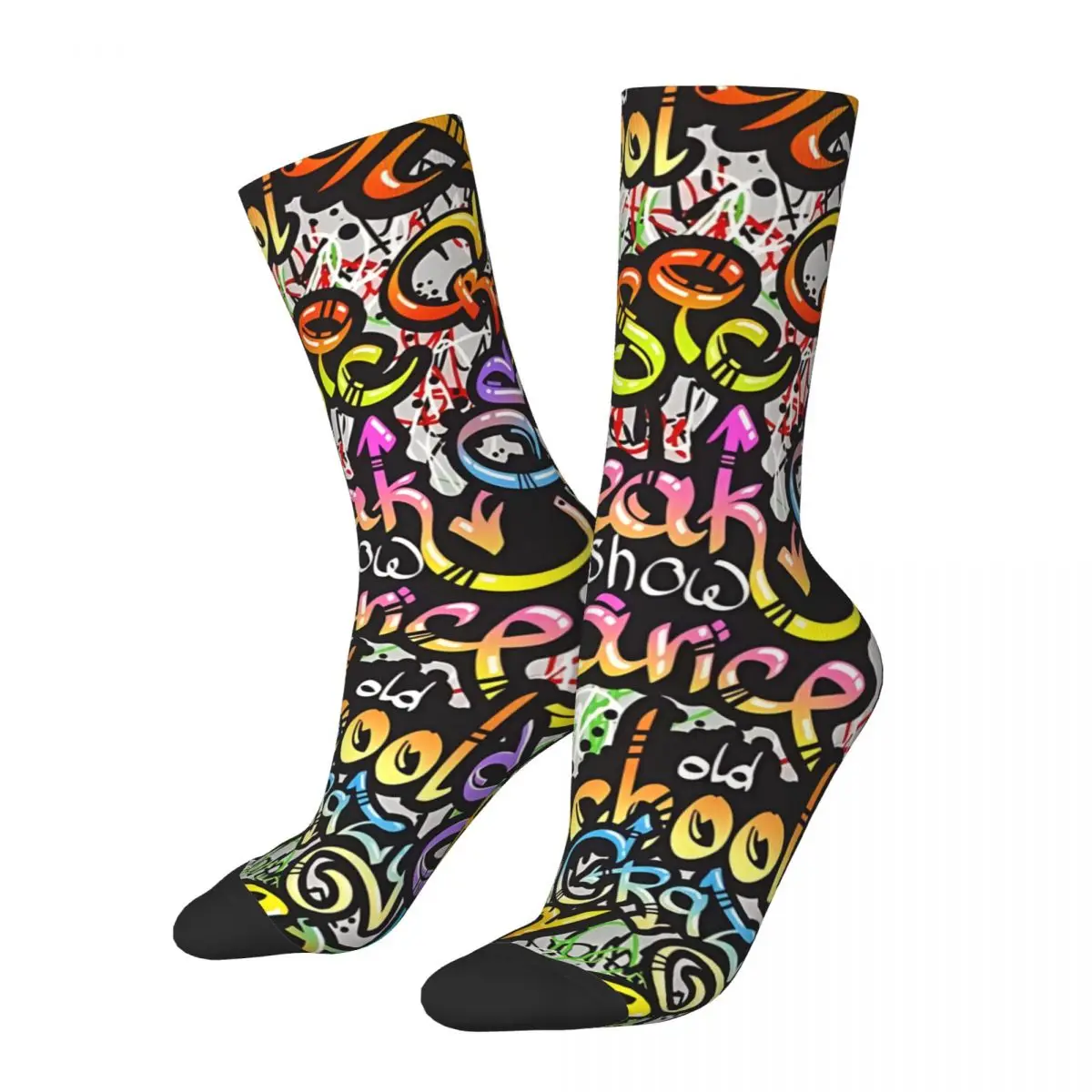 

Colorful Happy Men's Socks Retro Graffiti Style Art Hip Hop Novelty Crew Sock Gift Pattern Printed