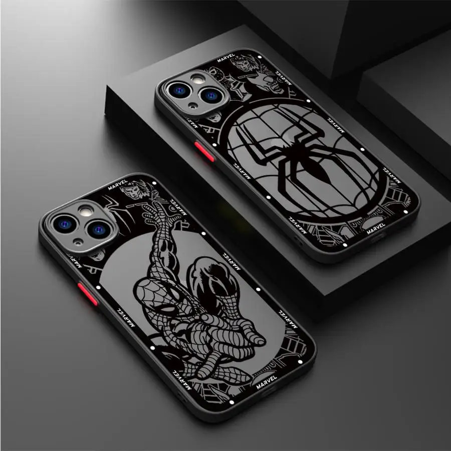 Marvel Iron Man Sqiderman Phone Case for Apple iPhone 16 14 Pro XR 15ProMax 13 Mini SE 7 8 Plus 12 11 Pro XS Max 14 Cover