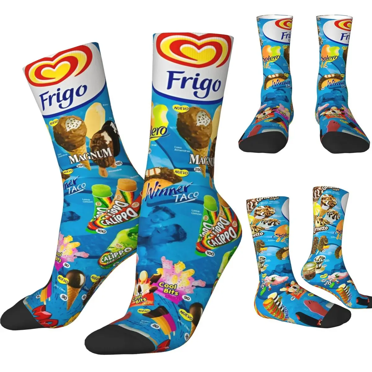 Ice Cream Socks Autumn Stockings Harajuku Adults Men High Quality Socks Graphic Outdoor Sports Anti-Slip Socks